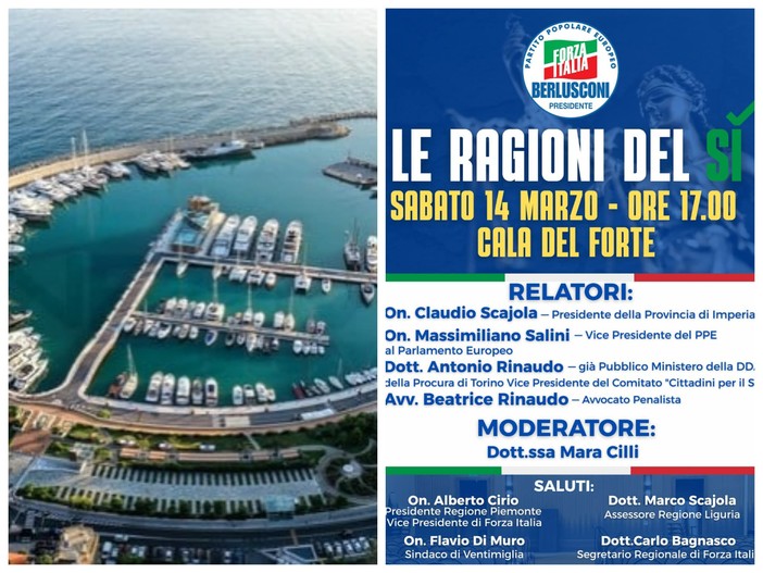 Ventimiglia, referendum del 22 e 23 marzo: a Cala del Forte incontro su "Le ragioni del Sì"