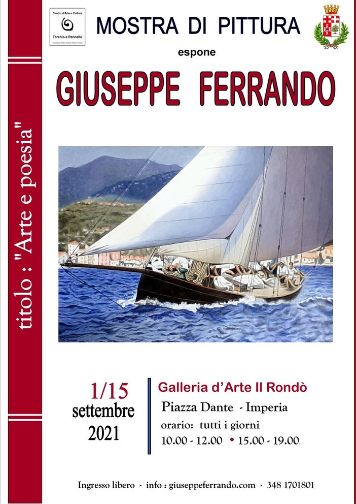 Imperia, dal 1 al 15 settembre alla galleria 'Rondò' mostra di pittura di Giuseppe Ferrando Imperia, dal 1 al 15 settembre alla galleria 'Rondò' mostra di pittura di Giuseppe Ferrando