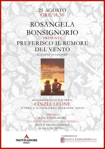 Imperia, giovedì 25 agosto la presentazione del romanzo "Preferisco il rumore del vento"