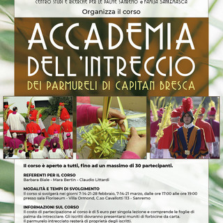 Sanremo, al via venerdì il corso dell’Accademia dell’intreccio Capitan Bresca