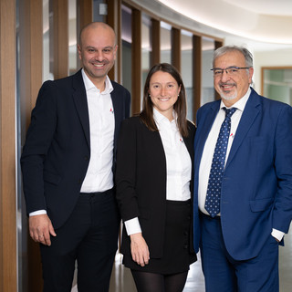 Da sinistra a destra: Alberto Milanesio (General Manager), Rossana Cammardella (R&amp;D Manager) e Umberto Cammardella (CEO)