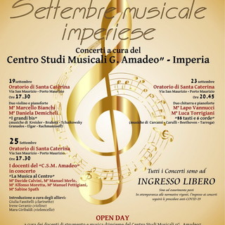 ‘Settembre musicale imperiese’, da domenica al via stagione concertistica del Centro studi musicali ‘G. Amadeo’ ‘Settembre musicale imperiese’, da domenica al via stagione concertistica del Centro studi musicali ‘G. Amadeo’