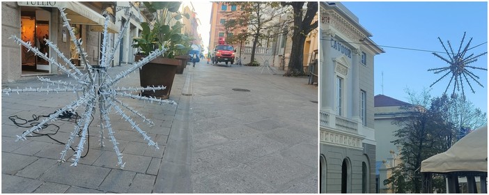 Dopo Oneglia arrivano le luminarie anche a Porto Maurizio: iniziata l'installazione delle luci natalizie Dopo Oneglia arrivano le luminarie anche a Porto Maurizio: iniziata l'installazione delle luci natalizie