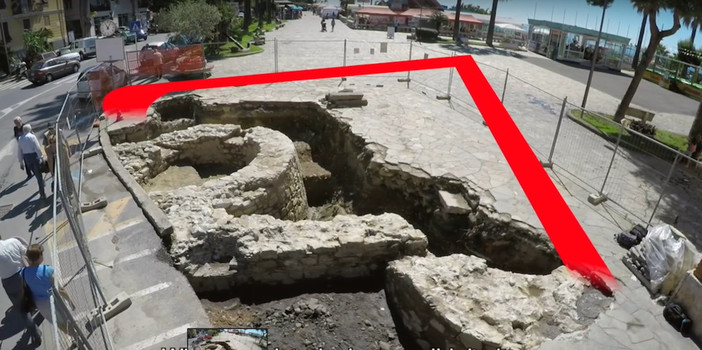 Imperia: l'Associazione Wepesto gira un video tra gli scavi della "Torre di Oneglia". Ecco cosa è emerso