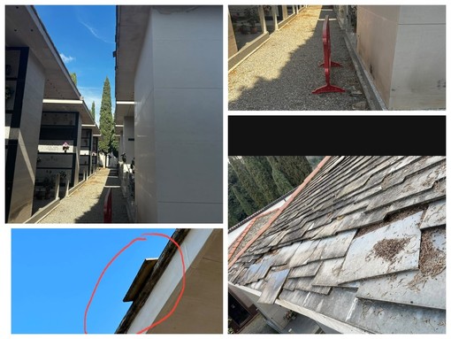 Camporosso, lastre di ardesia cadono al cimitero. Morabito: "Problema già segnalato nel 2023" (Foto) Camporosso, lastre di ardesia cadono al cimitero. Morabito: "Problema già segnalato nel 2023" (Foto)