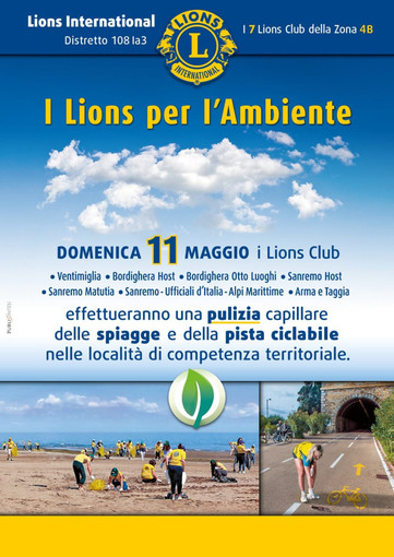 Lions Club uniti per l’ambiente: da Sanremo a Ventimiglia pulizia di spiagge e pista ciclabile