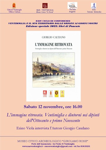 Ventimiglia: sabato al Museo Rossi la presentazione del libro "L'immagine ritrovata"
