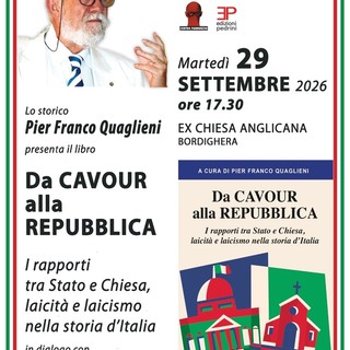 Bordighera, all’Ex Chiesa Anglicana la presentazione del libro di Pier Franco Quaglieni Bordighera, all’Ex Chiesa Anglicana la presentazione del libro di Pier Franco Quaglieni