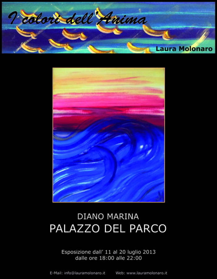 Diano Marina: fino al 20 luglio al Palazzo del Parco di Diano Marina la mostra d'arte della pittrice sanremese Laura Molonaro