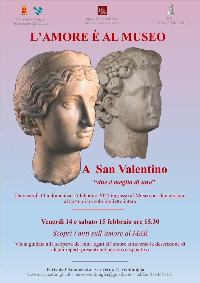 San Valentino al MAR di Ventimiglia: "L'Amore è al Museo" San Valentino al MAR di Ventimiglia: "L'Amore è al Museo"