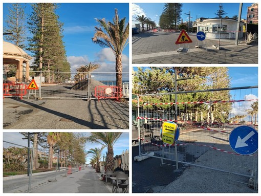 Bordighera, proseguono i lavori di restyling: chiuso un tratto di lungomare (Foto) Bordighera, proseguono i lavori di restyling: chiuso un tratto di lungomare (Foto)