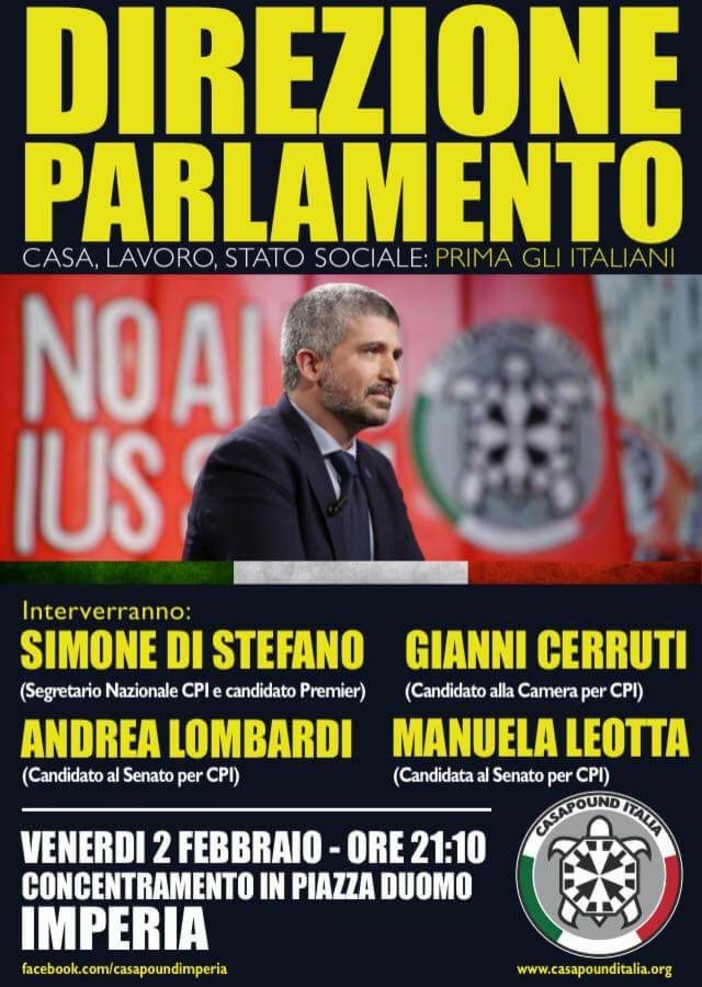 Imperia: dopo il 'no' dell'Hotel Corallo il meeting di CasaPound si sposta nella piazzetta vicino alla nuova sede al Parasio Imperia: dopo il 'no' dell'Hotel Corallo il meeting di CasaPound si sposta nella piazzetta vicino alla nuova sede al Parasio