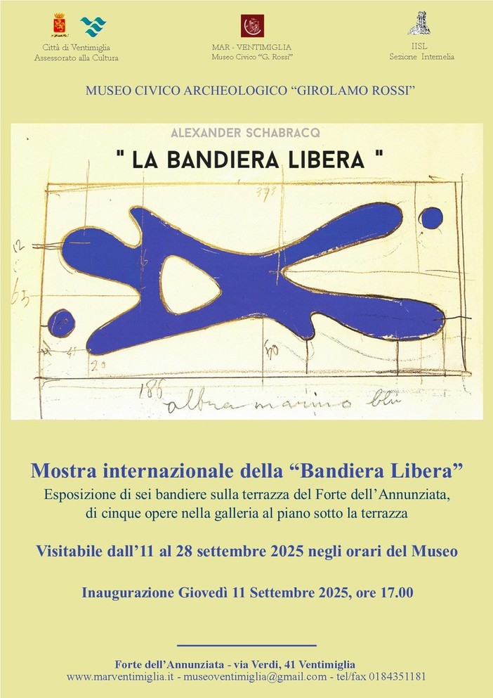 Ventimiglia: il Forte dell'Annunziata ospita l'inaugurazione della mostra "La Bandiera Libera" Ventimiglia: il Forte dell'Annunziata ospita l'inaugurazione della mostra "La Bandiera Libera"