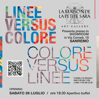 Sanremo ospita 'Linee Versus Colore': doppia mostra personale di Michele Ammirati ed Eleonora Mazza Sanremo ospita 'Linee Versus Colore': doppia mostra personale di Michele Ammirati ed Eleonora Mazza
