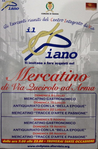 Arma di Taggia: serie di appuntamenti con il Mercatino di via Queirolo