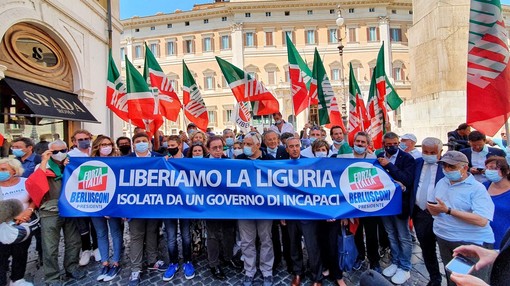 Caos autostrade, ieri a Roma la manifestazione di Forza Italia Liguria