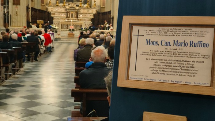 In San Giovanni a Imperia messa di suffragio e ultimo saluto a monsignor Ruffino In San Giovanni a Imperia messa di suffragio e ultimo saluto a monsignor Ruffino