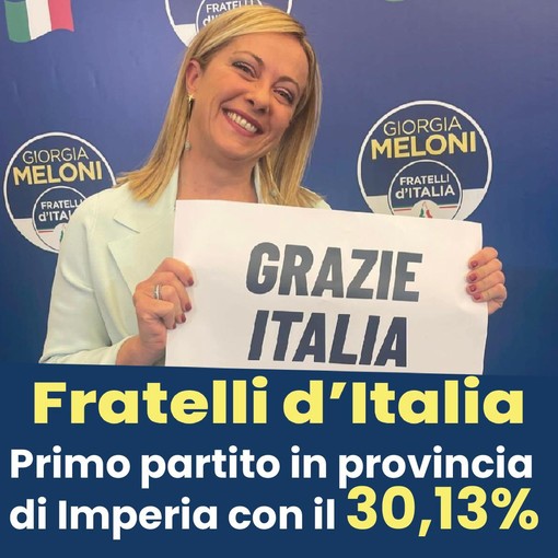 "Fratelli d'Italia chiama, la provincia di Imperia risponde", i dirigenti locali del partito della Meloni commentano il risultato elettorale "Fratelli d'Italia chiama, la provincia di Imperia risponde", i dirigenti locali del partito della Meloni commentano il risultato elettorale