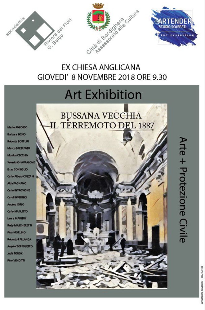 Bordighera: giovedì prossimo, inaugurazione della mostra d'arte 'Bussana Vecchia - Il terremoto del 1887' Bordighera: giovedì prossimo, inaugurazione della mostra d'arte 'Bussana Vecchia - Il terremoto del 1887'