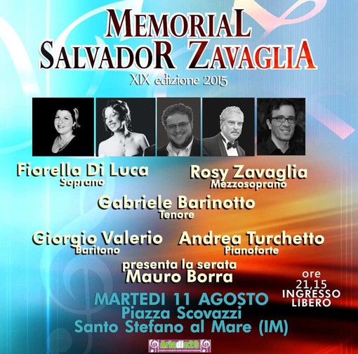 Santo Stefano al Mare: il 19 luglio torna l'appuntamento musicale con il Memorial Zavaglia