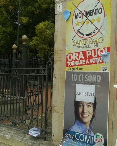 Sanremo: aumentate le segnalazioni al MoVimento 5 Stelle di affissioni abusive Sanremo: aumentate le segnalazioni al MoVimento 5 Stelle di affissioni abusive
