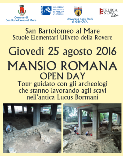 San Bartolomeo al Mare: anche un legionario e un fromboliere all'Open Day della Mansio Romana San Bartolomeo al Mare: anche un legionario e un fromboliere all'Open Day della Mansio Romana