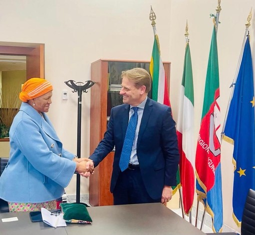 Liguria: l'assessore regionale Marco Scajola incontra l’ambasciatrice della Repubblica del Sud Africa