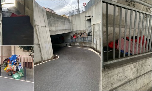 Ventimiglia, degrado e disagi a San Secondo: migranti accampati nel sottopasso pedonale (Foto)