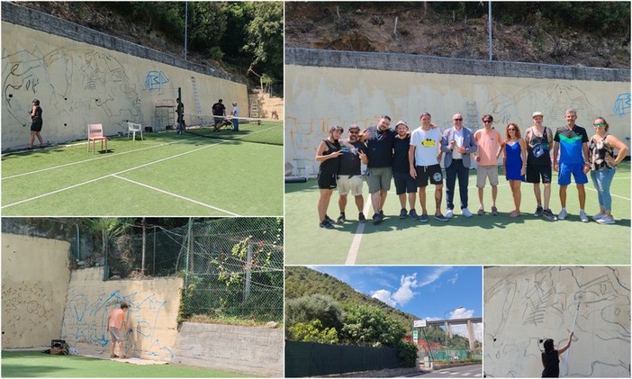 Street art e sport, a Vallecrosia tredici writers realizzano un murales dedicato al tennis (Foto e video) Street art e sport, a Vallecrosia tredici writers realizzano un murales dedicato al tennis (Foto e video)