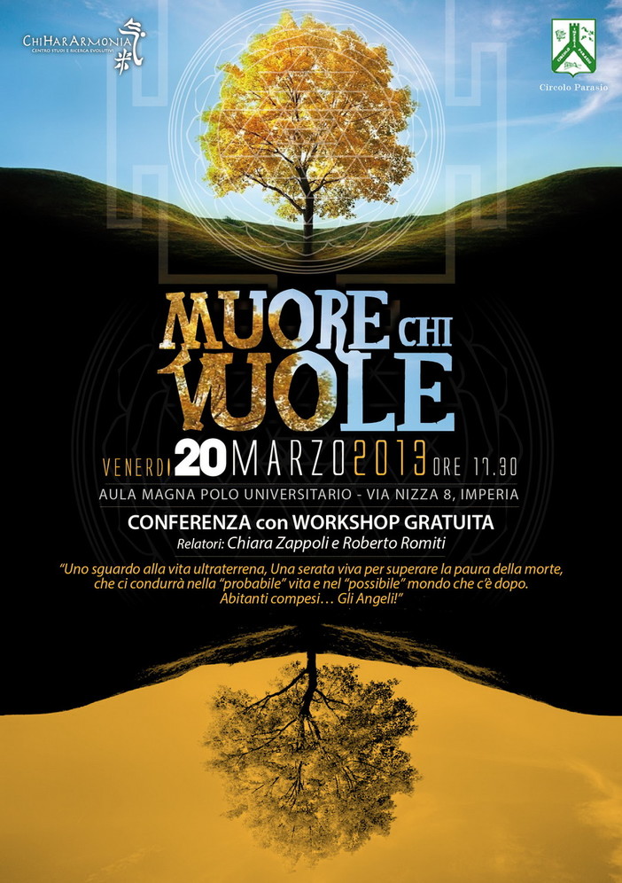 Imperia: il 20 marzo al Polo Universitario, conferenza-workshop 'Muore chi Vuole'