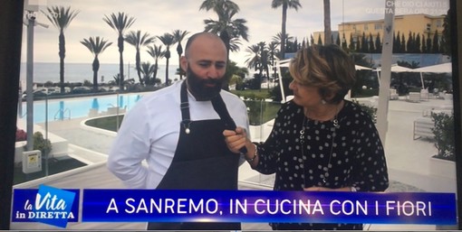 Lo chef Manuel Marchetta del Mimosa Restaurant, ospite alla “Vita in Diretta” su Rai 1, per la Cucina con i Fiori
