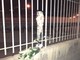Ventimiglia: un mazzo di fiori in via Fois dove ha perso la vita il giovane migrante Mohamad Hani ed è rimasto gravemente ferito Luciano Guglielmi