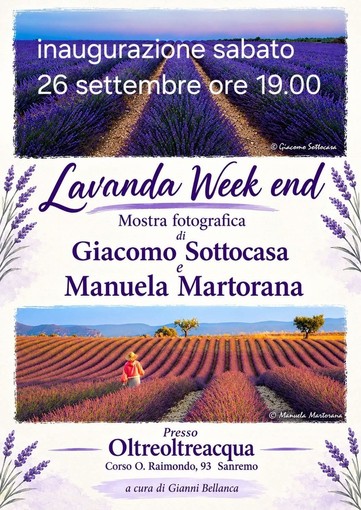 Sanremo, al bar OltreOltrelaqua si inaugura la mostra fotografica "Lavanda Weekend" Sanremo, al bar OltreOltrelaqua si inaugura la mostra fotografica "Lavanda Weekend"