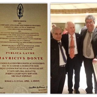 Il poeta imperiese Maurizio Donte insignito della "Publica laude" al Certamen Apollinare poeticum 2019