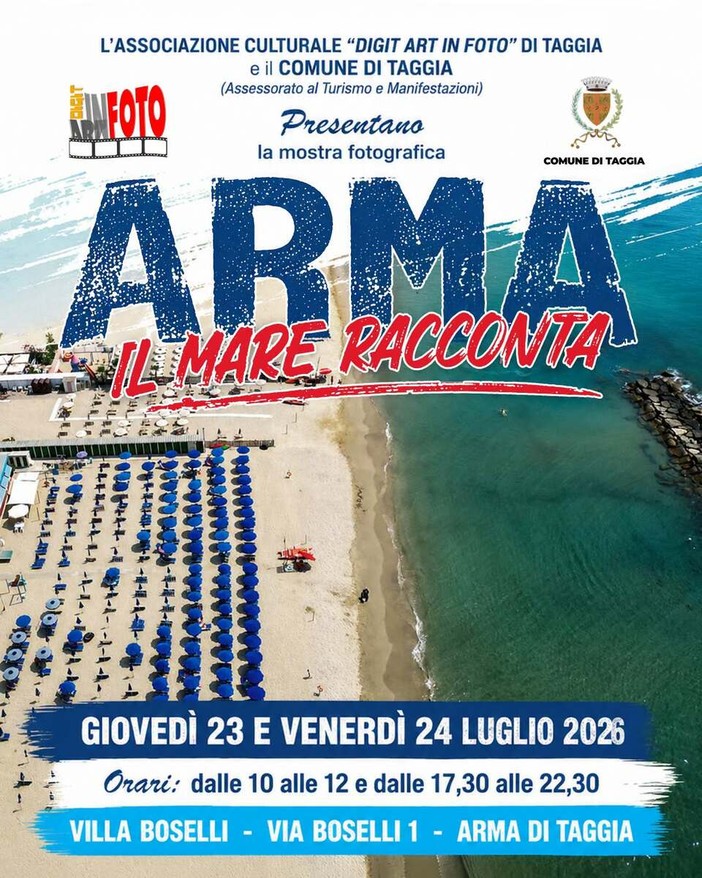 "Arma, il mare racconta": a Villa Boselli due giorni di fotografie dedicate al mare e alle tradizioni del territorio "Arma, il mare racconta": a Villa Boselli due giorni di fotografie dedicate al mare e alle tradizioni del territorio