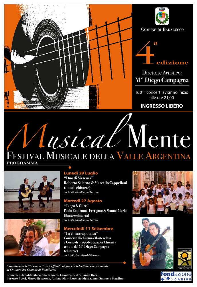 Badalucco: questa sera, appuntamento con 'MusicalMente', il Festival della Valle Argentina