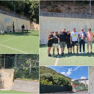 Street art e sport, a Vallecrosia tredici writers realizzano un murales dedicato al tennis (Foto e video) Street art e sport, a Vallecrosia tredici writers realizzano un murales dedicato al tennis (Foto e video)