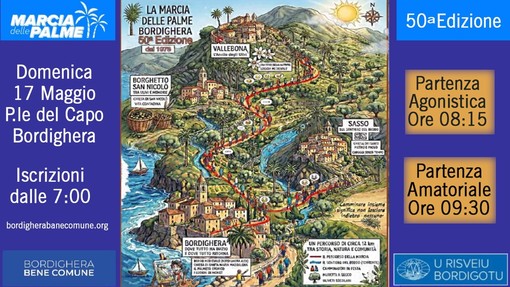 Bordighera si prepara a vivere una giornata di sport e solidarietà con la 50a Marcia delle Palme