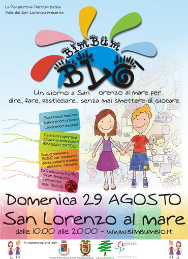 San Lorenzo Al Mare: il 29 agosto arriva lo spettacolo per ragazzi “Bim Bum Blò”