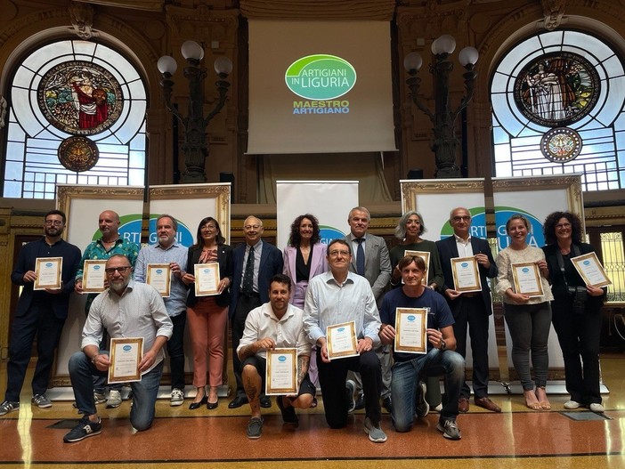 I nuovi "maestri artigiani" imperiesi premiati con gli attestati da Regione Liguria