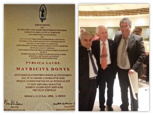 Il poeta imperiese Maurizio Donte insignito della "Publica laude" al Certamen Apollinare poeticum 2019 Il poeta imperiese Maurizio Donte insignito della "Publica laude" al Certamen Apollinare poeticum 2019