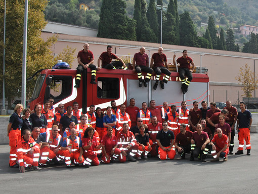 Ventimiglia: questa mattina maxiesercitazione alla Caserma per pompieri e soccorritori
