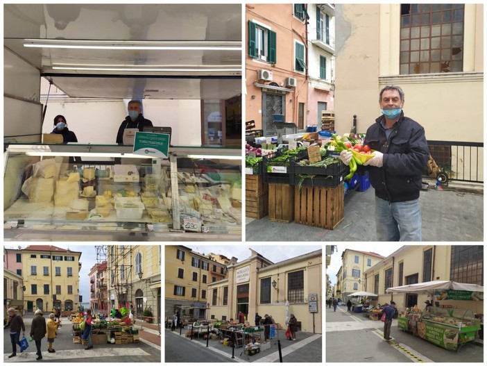 Coronavirus, riparte il mercato di Oneglia, l'emozione di un commerciante: "Per noi come il primo giorno di lavoro" (foto e video) Coronavirus, riparte il mercato di Oneglia, l'emozione di un commerciante: "Per noi come il primo giorno di lavoro" (foto e video)