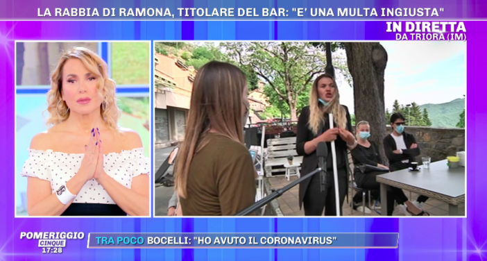 Multa al bar 'Vecchi Ricordi' di Triora: l'accaduto finisce in televisione da Barbara d'Urso a 'Pomeriggio 5'