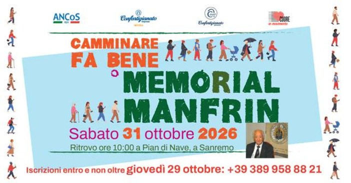 Sanremo: tutto pronto per il Memorial Manfrin tra salute, prevenzione e invecchiamento attivo Sanremo: tutto pronto per il Memorial Manfrin tra salute, prevenzione e invecchiamento attivo