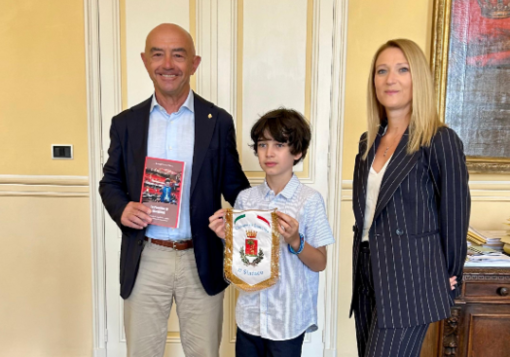 Sanremo: Giacomino, il piccolo esperto del Festival, ricevuto in Comune dal sindaco Mager
