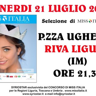 Riva Ligure: questa sera alle 21.30, 8a selezione regionale per Miss Italia Liguria 2017