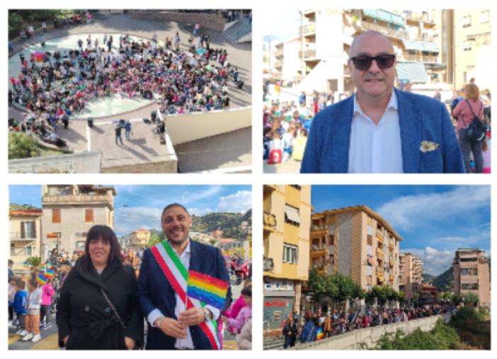 Corteo, canti e laboratori creativi: marcia della pace a Vallecrosia (Foto e video)