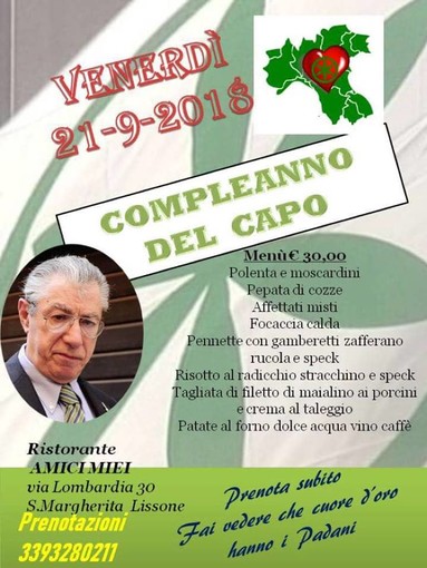 Umberto Bossi compie 77 anni. Una delegazione di leghisti imperiesi festeggerà con lui Umberto Bossi compie 77 anni. Una delegazione di leghisti imperiesi festeggerà con lui