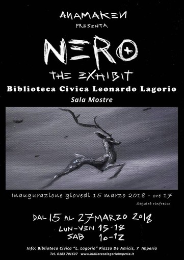 Imperia: giovedì alla biblioteca Lagorio inaugura la mostra &quot;Nero – The Exhibit&quot;